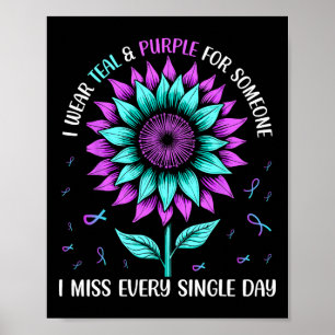 Poster Je Porte Turquoise Et Violet Pour Quelqu'Un Que Je