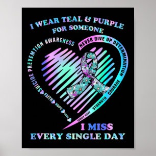 Poster Je Porte Turquoise Et Violet Pour Quelqu'Un Que Je