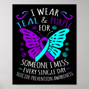 Poster Je Porte Turquoise Et Violet Pour Quelqu'Un Que Je