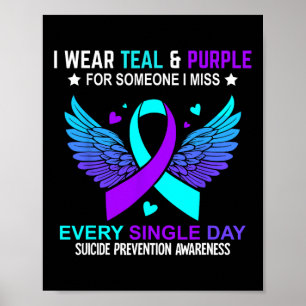 Poster Je Porte Turquoise Et Violet Pour Quelqu'Un Qui Me