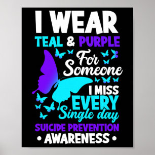 Poster Je Porte Turquoise Et Violet Pour Quelqu'Un Qui Me