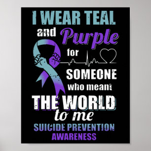 Poster Je Porte Turquoise Et Violet Pour Quelqu'Un Qui Ve