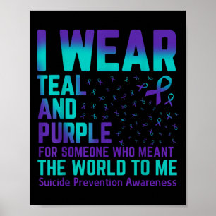 Poster Je Porte Turquoise Et Violette Semaine De Préventi
