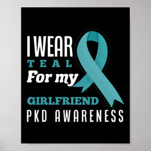 Poster Je Porte Turquoise Pour Ma Fille Polykystique Rein