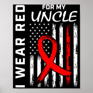 Poster Je porte un ruban rouge pour la sensibilisation à