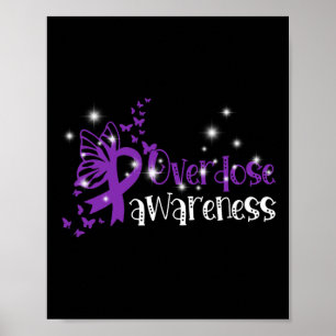 Poster Je porte un ruban violet pour soutenir la fin de l