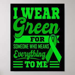 Poster JE PORTE VERT World Cancer Day Cadeau Green Ribbon