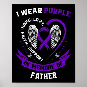 Poster Je Porte Violet En Mémoire Du Père Papa Pancréatiq