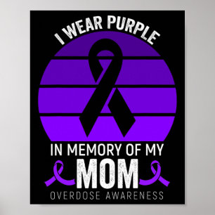 Poster Je Porte Violet Surdose Sensibilisation Ribbon pou