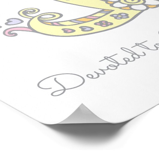 Poster Je pour I Isabell nom d'art gribouillé initial sig (Coin)