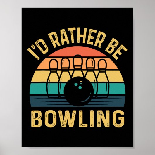 Poster Je préfère être Bowling Retro pour Man1 (Devant)