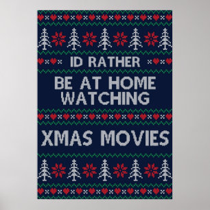 Poster Je préfère rester à la maison pour regarder les fi