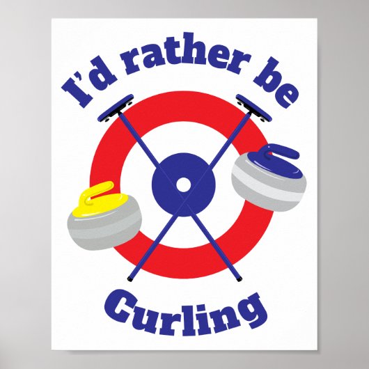 Poster Je préférerais faire du curling (Devant)