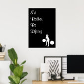 Poster Je Préférerais Lever - (Bureau à domicile)