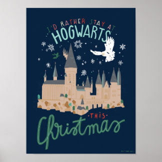 Poster Je Préférerais Rester À Hogwarts Ce Noël