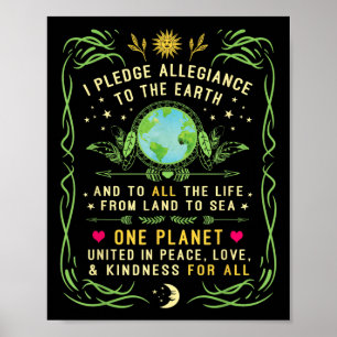 Poster Je Promets L'Allégeance À La Citation De La Terre 