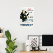 Poster JE REJOINDRAIS LE NAVY Howard Chandler US Recrutem (Bureau à domicile)