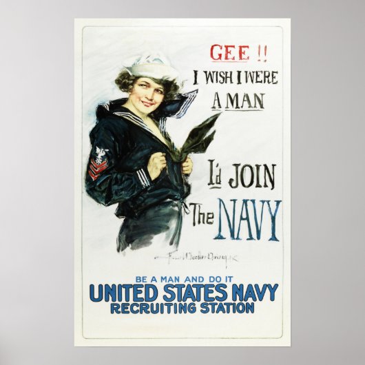 Poster JE REJOINDRAIS LE NAVY Howard Chandler US Recrutem (Devant)