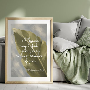 Poster JE REMERCIE MON DIEU Philippiens 1:3 Cadeau po