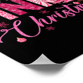 Poster Je rêve d'un Noël rose amusant Christ rose (Coin)