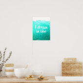 Poster Je rêve en bleu citation aquarelle (Cuisine)