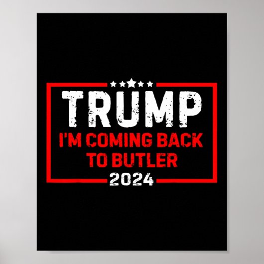 Poster Je reviens à Butler Trump Fight 2024 Drapeau améri (Devant)
