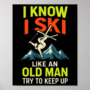 Poster Je sais que je skie - Citations drôles de ski en F