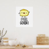 Poster Je Sens Gouda Drôle Pun au fromage (Cuisine)
