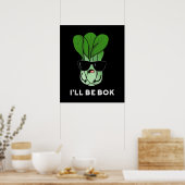 Poster Je serai Bok Funny Veggie Movie Pun Dark BG (Cuisine)