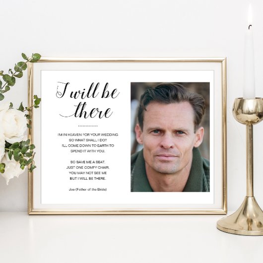 Poster Je serai là avec chaise mémorielle de photo de mar