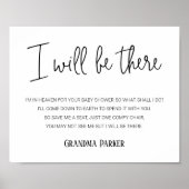 Poster Je Serai Là Baby shower Du Nom Du Siège Mémorial (Devant)