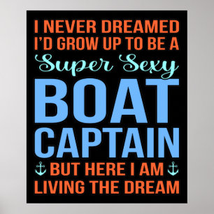 Poster Je Serais Capitaine Bateau Amateur De Croisière