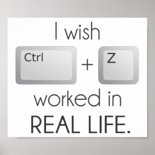 Poster Je souhaite que Ctrl Z Travaille dans la vie réell