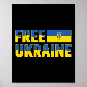 Poster Je soutiens l'Ukraine, restez avec le drapeau ukra