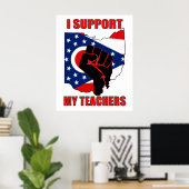 Poster Je soutiens mes enseignants (Bureau à domicile)