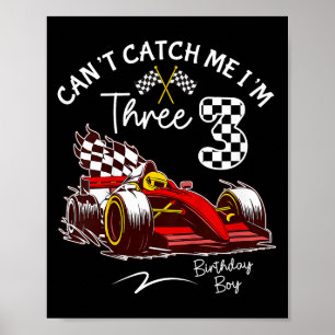 Poster Je suis 3 Super Red Racing Car 3e Birt