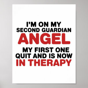 Poster Je suis à mon deuxième ange gardien drôle de théra