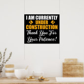 Poster Je Suis Actuellement En Construction (Cuisine)