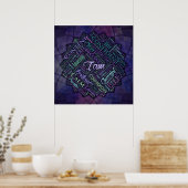 Poster Je suis Affirmations Word Cloud Art in lotus (Cuisine)