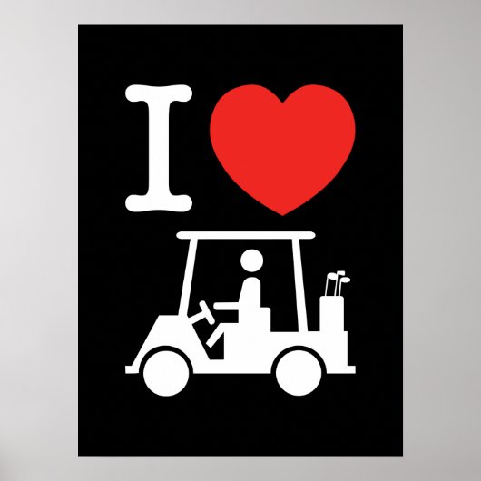 Poster Je suis amoureux (j'aime) chariot de golf (Devant)