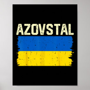 Poster Je suis avec Azovstal Mariupol Ukraine Vintage Ukr