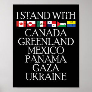 Poster Je Suis Avec Le Canada Groenland Mexique Ukraine H