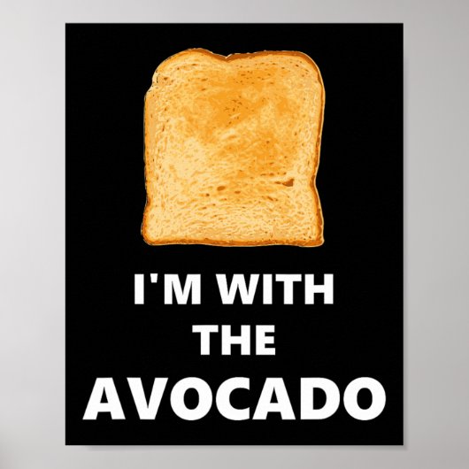 Poster Je suis avec le costume d'Halloween toast Avocado (Devant)