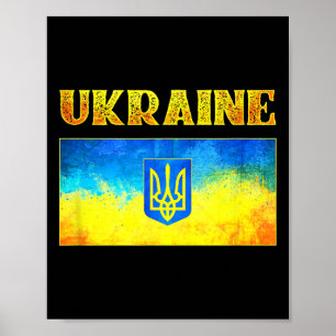 Poster Je suis avec le maillot de l'Ukraine Drapeau ukrai