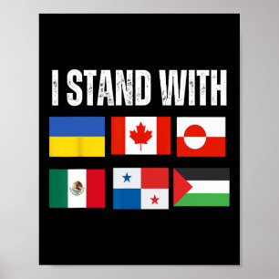 Poster Je suis avec l'Ukraine Canada Groenland Mexique Pa