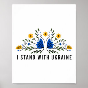 Poster Je suis avec l'Ukraine Drapeau de l'Ukraine Tourne