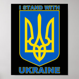 Poster Je suis avec l'Ukraine Drapeau ukrainien