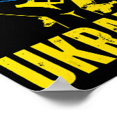 Poster Je Suis Avec L'Ukraine Le Drapeau Ukrainien Monte  (Coin)