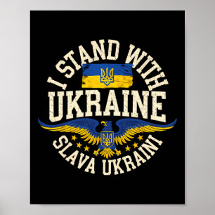 Poster Je suis avec l'Ukraine Slava Ukraini Gloire à l'Uk