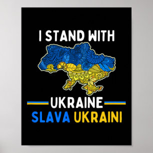 Poster Je suis avec l'Ukraine Slava Ukraini Soutien à la